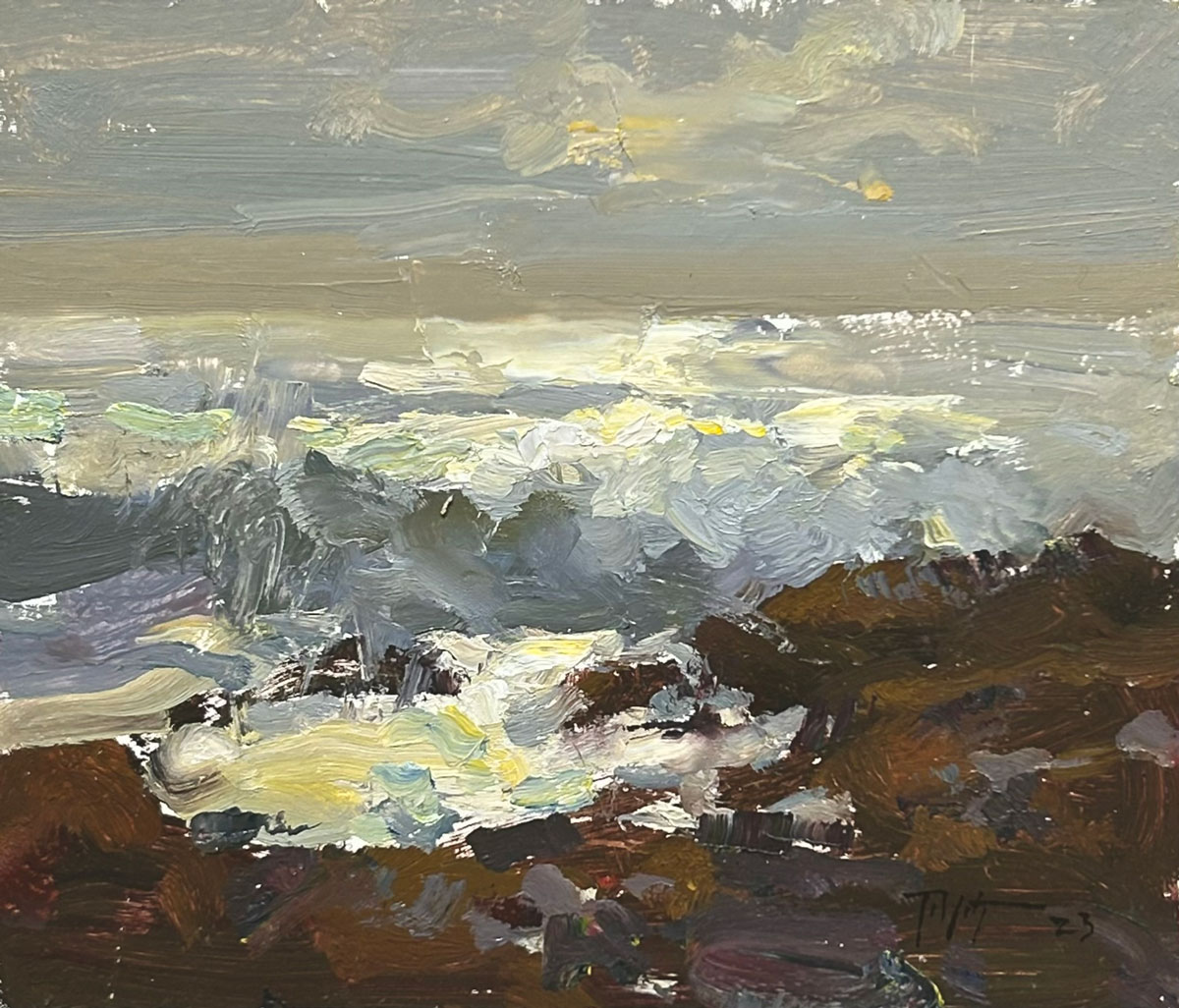 "Sunset at Lobster Cove" Tad Retz Painter