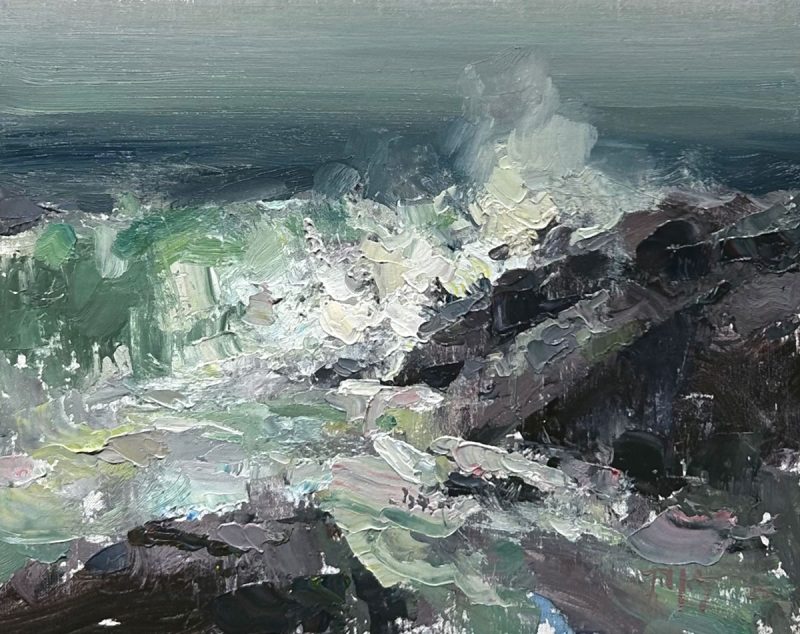 "Crashing Wave at Two Lights"