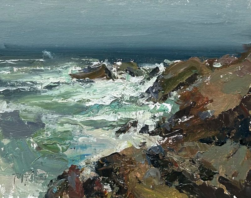 "Foaming Sea at Two Lights"